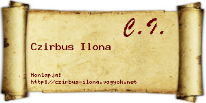 Czirbus Ilona névjegykártya